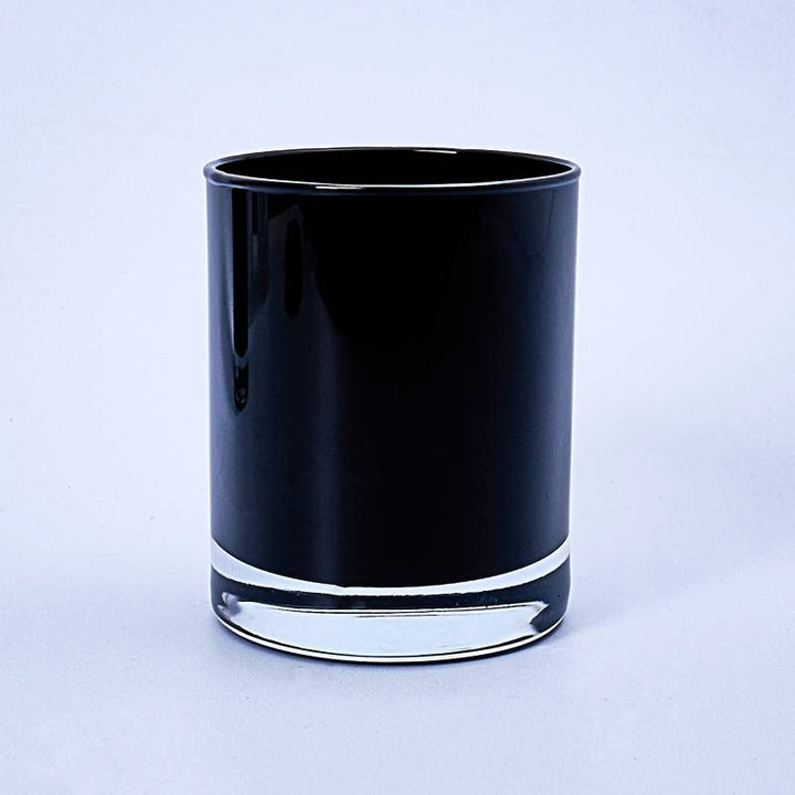 Apple & Cinnamon Scented Candle | Karen Style Gloss Black Glass | Cream Wax | 220g | 20 Hours of Autumnal Aroma